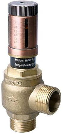CashMuch Vanne de dérivation de pression différentielle pour l'équilibre hydraulique dans les systèmes Hting, pompe HT et chaudière, construction en laiton avec disay à double unité (bar/Mh2O)
