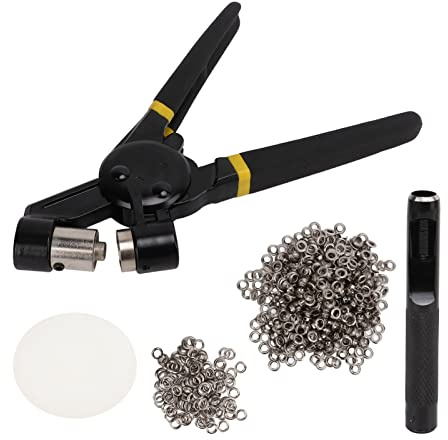 Punzonatrice a Pinza, Perforatrice Manuale, Manico in Gomma Antiscivolo con 500 Fibbie ad Occhiello, Macchina con Fibbia da 10 mm per Borse di Abbigliamento, Tende di Cartone,