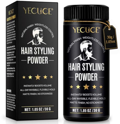 Poudre coiffante pour homme 30 g – Poudre volume pour cheveux avec effet mat, finition naturelle et tenue moyenne – Non grasse, sans résidus, texture et volume pour cheveux courts à moyens