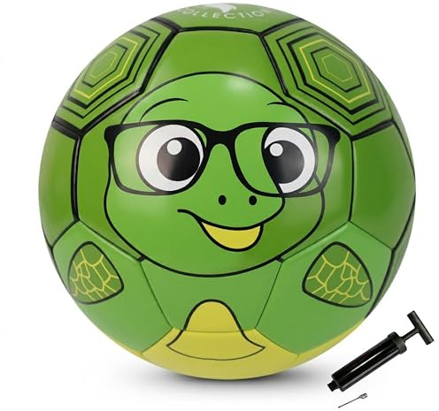 Thoughtful Fox Size 3 Football for Kids, Boys & Girls Ages 4-8 | Childrens Football with Pump & 32 Games | Kid Football Toy Gift - Lion, Turtle, Pink Fox & Purple Bunny