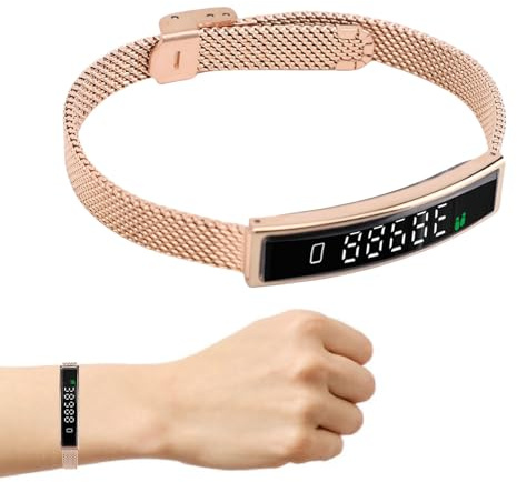 YUKERMARB Pulsera inteligente, monitor de actividad física con control remoto Bluetooth 5.3 de cámara para iOS Swimming APP (dorado)