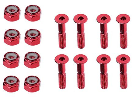 Perfeclan 8pcs Longboard/Skateboard Schrauben Montagesatz Hardware Set, rot