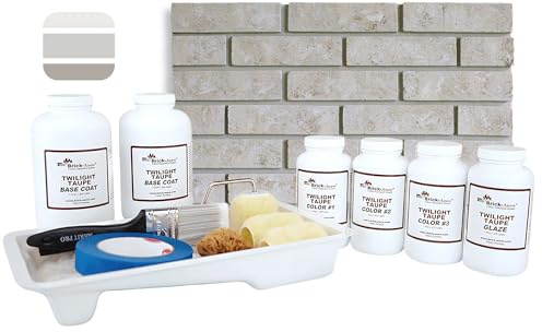 Brick-Anew All-in-One Stone Fireplace Paint Kit – Easy DIY Makeover for a Natural, Realistic Brick Look (Misty Harbor) Not Your Boring White Paint or Chalk Paint!