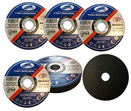 Goodway Profi-Trennscheiben 10 stuck │ Ø 115 mm, 1.0 mm dünn │ für Flex, Trenn- und Winkelschleifer │ Inox │ Schneidscheiben │ Flexscheiben │ für Metallbearbeitung