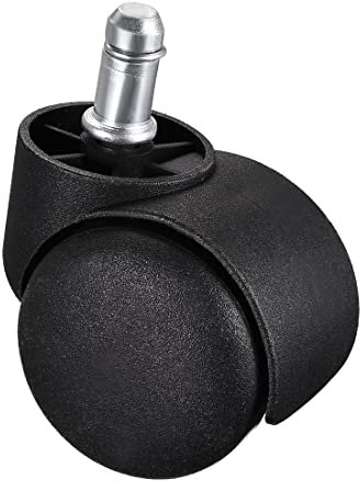 DUO ER 10pcs 2-inch Swivel Casters Nylon Twin Wheels Universal 11mmx22mm Stem Caster Wheel Black