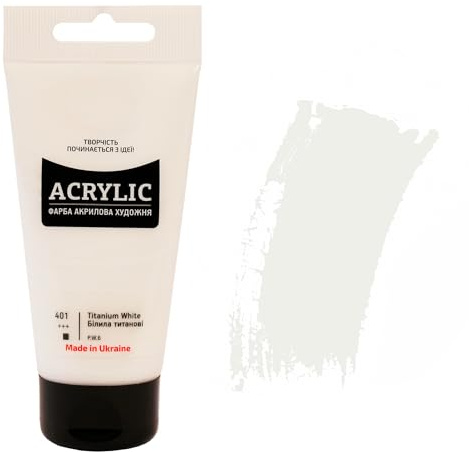 7 Artists Acrylfarbe Weiß 75 ml – Hochdeckende Titanweiß Acryl für Holz, Leinwand, Ton & Stein Bemalen | Einzelne Acrylic Paint | Acryl Farbe für Basteln & Malen | Acrylfarben Einzeln