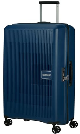 American Tourister Aerostep - Spinner L, Erweiterbarer Koffer, 77 cm, 101.5/109 L, Blau (Navy Blue)