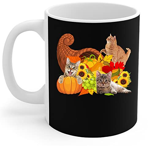 456 Tazzine Da Caffè Simpatici Gatti Zucche Autunnali Regalo Per Gli Amanti Dei Gatti Con Manico Tazze Originali Di Caffee Particolari Tazza Da Caffe Per Caffè E Tè Festa Compleanno 330Ml