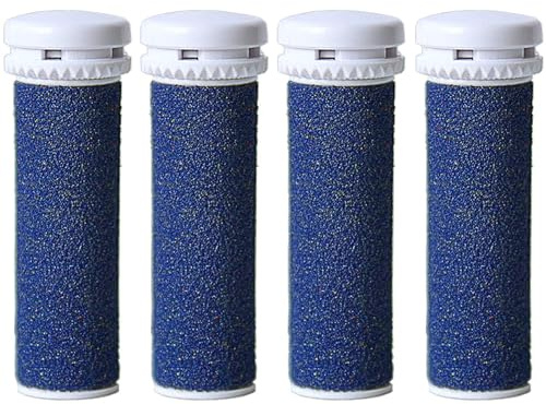 4 Stück Hantoc Extra Grob Mineral Ersatzrollen Kompatibel für Emjoi Micro Pedi Hornhautentferner Nachfüll-Rollen Blau