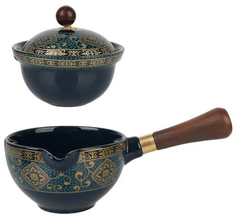 JIEDA 360 Rotation Tea Maker and Infuser Ceramic Tea Cup for Puer Porcelain Gongfu Tea Set Flowers Exquisite Shape