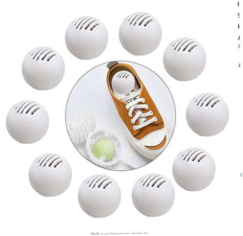 CROKZ Shoes Deodorant Ball Shoe Deodorizer Balls Sneakers Freshener Deodorant Odor Eliminator for Lockers Drawers White 10Pcs/4