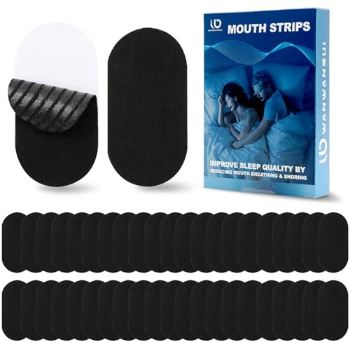 SPOKKI Mundpflaster Schlafen 40 Nasenpflaster Schwarz Anti-Schnarch Schnarchstopper Schnarchpflaster gegen Schnarchen Mouth Tape for Sleeping Verbessert Schlaf und Atmung für Männer Frauen geeignet