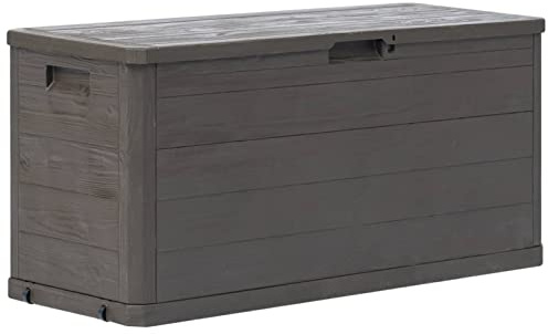 Ailgely Garten Aufbewahrungsbox Outdoor Box Wasserdicht Gartenbox Auflagenbox, Kissenbox für Garten Balkon und kleine Flächen Braun 280 L