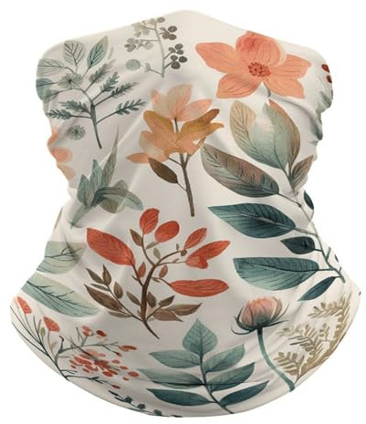 Watercolor Flowers Neck Gaiter UPF 50+ Sun Protection Face Mask Elastic Balaclavas Bandana Cooling Face Cover Scarf Cycling Neck Warmer Breathable Headwear for Men Women, Style, One Size, Style, One
