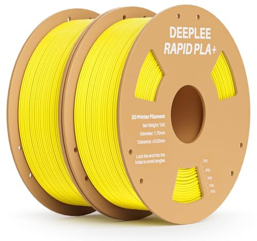 DEEPLEE Rapid PLA Plus Filament 1.75mm, High Speed 3D Drucker Filament up to 600mm/s, PLA+ Filament Maßgenauigkeit +/- 0.02 mm für die meisten FDM 3D Drucker, Gelb 2KG