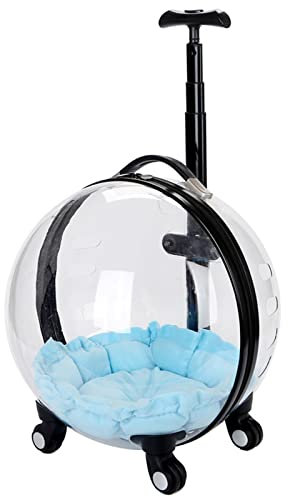 Sac de Transport pour Chat et Animal de Compagnie, Sac à Dos, Capsule Transparente, Chariot de Voyage pour Animaux de Compagnie avec Roue de Chariot