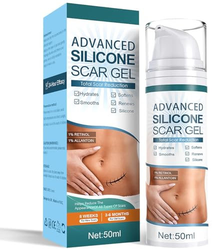 SarCop Advanced Silicone Scar Gel, Effective Scar Cream - Reduces The Appearance of Both Old and New Scars from Burns, Injury, Acne, Stretch Marks, Keloid, C-Section, and More, 1.7 oz