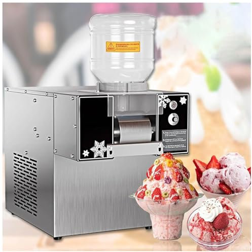 Machine à glace pilée automatique professionnelle, 60 kg/120 kg/180 kg/jour, machine à glace en flocons, refroidissement par air pour restaurants, salons de thé, food trucks, etc.,180kg