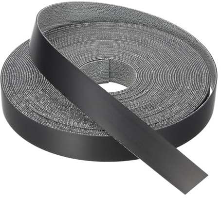 sourcing map Cinta de borde negro de 50 pies x 7/8 pulgadas, cinta de chapa prepegada flexible de madera contrachapada con adhesivo termofusible para restauración de muebles