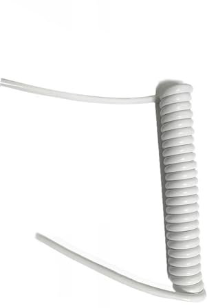 Bobina retrattile a filo elastico multicore, Cavo di alimentazione a spirale nero a 3 conduttori da 1,5 mm2 con anima in rame e cavo a molla telescopica(White,Strech 3.5 meters)