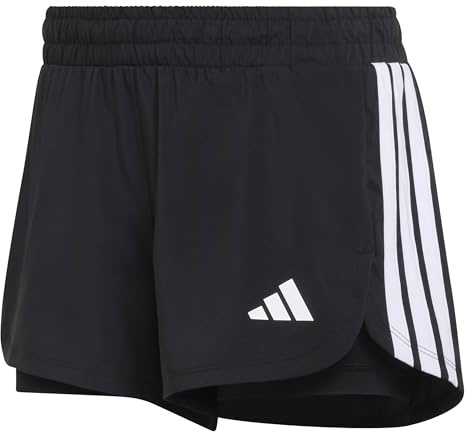 adidas Damen Pacer Workout Woven 2In1 Shorts, Black, M