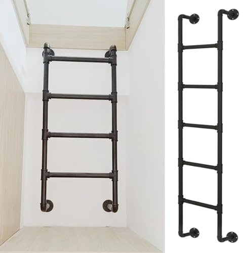 Échelle d'urgence en métal pour lit mezzanine, échelle industrielle en fer, balustrade d'escalade intérieur/extérieur pour la sécurité et l'accès.