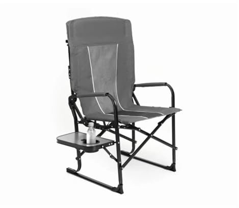 MKLHAVB Großer Angelstuhl for den Außenbereich, Aluminium-Klapp-Campingstuhl, tragbarer großer Rückenlehnenstuhl mit Armlehne, Getränkehalter, Campingstuhl