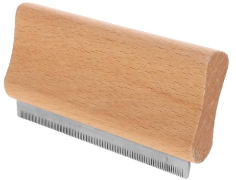 BUGUUYO Pferdebürste Aus Holz Mit Edelstahlbürste Für Pferdefellpflege Ergonomischer Griff Für Bequemes Reinigen Fellpflegewerkzeug Mit Haarentfernungsfunktion