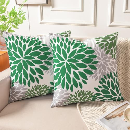 Miuyunya Samt Kissenbezug Salbeigrün 50x30 Kissenhülle Mintgrün Grau 2er Set Sofakissen Samtkissen Dekorative Moderne Zierkissenbezüge Square für Wohnzimmer Frühling Sommer Kissen Deko