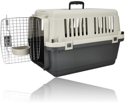 Katzenreisekorb Groß 61x41x40 cm - Reisekorb Katze bis 15 kg - Transportbox Katze & Hund - Katzenbank mit Schrauben - IATA Geeignet
