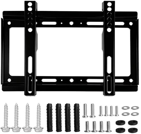 1 juego de soporte de pared para televisores de 14 a 42 pulgadas, soportes de pared inclinables para televisores LED/LCD/OLED planos y curvos, soporte universal ajustable para TV, Max Vesa: 200 x 200