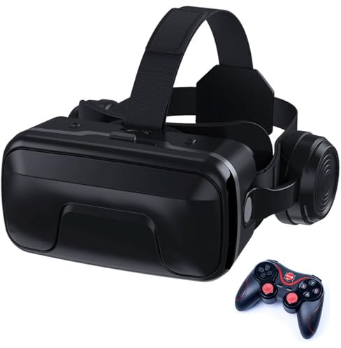 3D VR Gafas de Realidad Virtual, Gafas VR Auriculares con Lentes HD Anti luz Azul, Compatible con Smartphones de 4,7–6,6 Pulgadas, por Android/Phone, Regalo para niños y Familia(E)