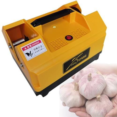 Elektrischer Knoblauchschneider - Doppelklinge Knoblauchwurzelschneider zum einfachen Schneiden von Knoblauch, Zwiebeln und einzelnen Knoblauchknollen - Effizienter Knoblauch-Rhizomschneider mit Bart