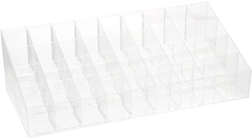 Uonlytech Scatola per Trucchi Trasparente in Ps Coperchio Antipolvere, Organizer per Rossetti e Lip Gloss, Resistente All'usura e Salvaspazio per Uso Domestico