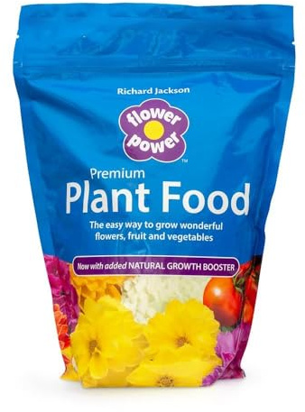 Richard Jackson Flower Power Premium Plant Food, with Bio-Active Technology, Concentrated Feed for All Plants, 427l of feed, Fruits and Vegetables with Essential Nutrients (475g)