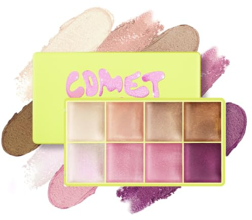 Paleta de polvos iluminadores de 8 colores, iluminador facial de maquillaje, resistente al agua, duradero, brillante, contorno facial, polvo