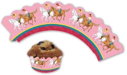 BIBI & TINA 12 Cupcake Banderolen Muffins und Cupcakes // Blocksberg Party Kindergeburtstag Geburtstag Kinder Mottoparty