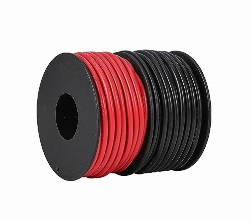 TUOFENG Silicone Wire 18 AWG 100 Feet (2 Pack) - 600V High-Temp Flexible Cable, Oil & Flame Resistant for Automotive, Industrial, DIY, Solar Projects - Red/Black Tinned Copper Wire
