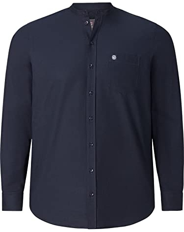 Jan Vanderstorm herrskjorta kallu-skjorta med ståkrage| ren bomull | storlek L – 7XL, Mörkblå, XXL