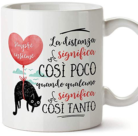 MUGFFINS Tazza San Valentino (Ti amo) - la distanza significa così poco - Idee Regali Anniversario Originali per Lui/per Lei/Ragazzi/Fidanziati