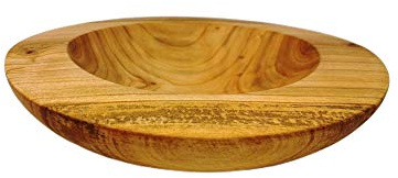 Holzschale Dekoschale Schale Obstschale Schlüsselschale Schmuckschale handgemacht gedrechselt rund aus Kirschen Holz - ∅ ca. 24,5 cm - H: ca. 6,5 cm