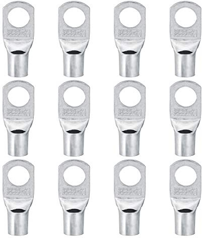 TuToy 12 Pezzi Capicorda In Rame Terminale Connettore Filo 2 Awg 35Mm² Foro 10Mm Terminali In Rame Stagnato Conne