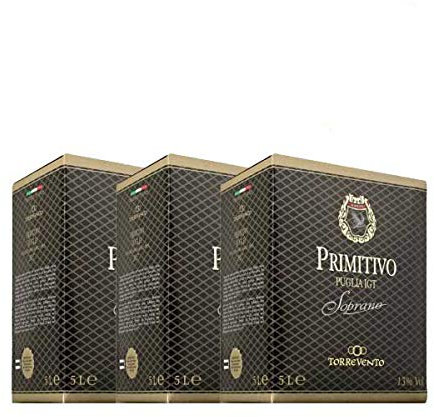 Rotwein Italien Primitivo Puglia IGT Soprano Bag in Box trocken (3x5L)