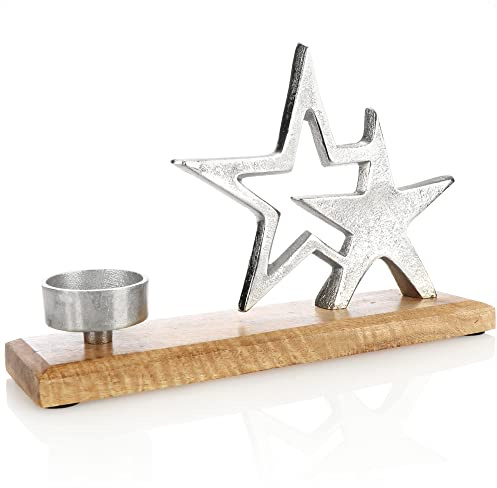 com-four® Kerzenhalter mit Deko-Figur, Dekorativer Kerzenständer | Teelichthalter für Kerzen aller Art