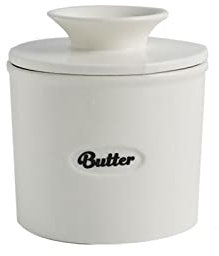 Beurriers Plat de beurre de céramique avec couvercle de la température ambiante Beurriers Conteneur de Beurre (Color : White)