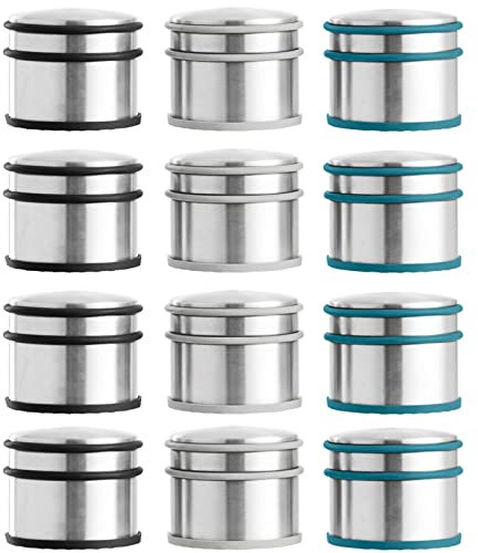 12er Set Türstopper Edelstahl Türpuffer Massiv Je 1,1 kg Boden Puffer Bodentürpuffer Gummipuffer Rutschfest Tür Stopper Gummiert