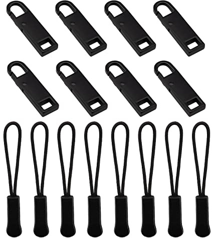SAVITA 16 Piezas Kit de Reemplazo de Tirador Cremallera, 8 Piezas Etiquetas de Tirador de Cremallera y 8 Piezas Extensión de Tirador de Cremallera para Chaquetas Mochilas Bolsos (Multicolor)