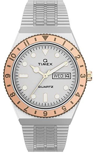 Timex Damen Analog Uhr mit Edelstahlarmband Q Reissue