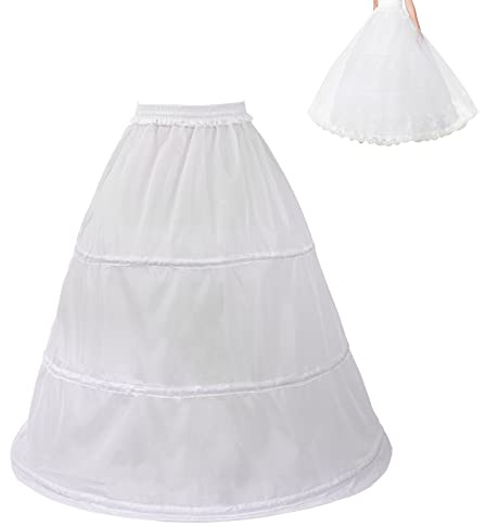 Hudiepan - Jupon de sous Jupes de Bal, 3 Couches Cerceaux, Jupon pour Robe Mariée de Mariage, Demoiselles d'honneur Costume Nuptiale Soirée Fête Blanc - Polyester - Blanc - M - Femme - Victorian