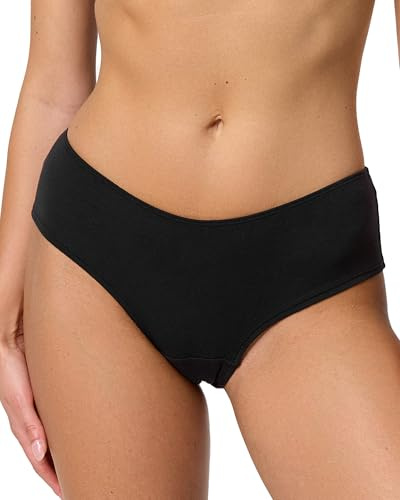 Nur Die 5er Pack Hipster Slip Mehrfarbig aus Baumwolle Stretch Unterwäsche Unterhosen Basic Mehrpack Damen, schwarz, M